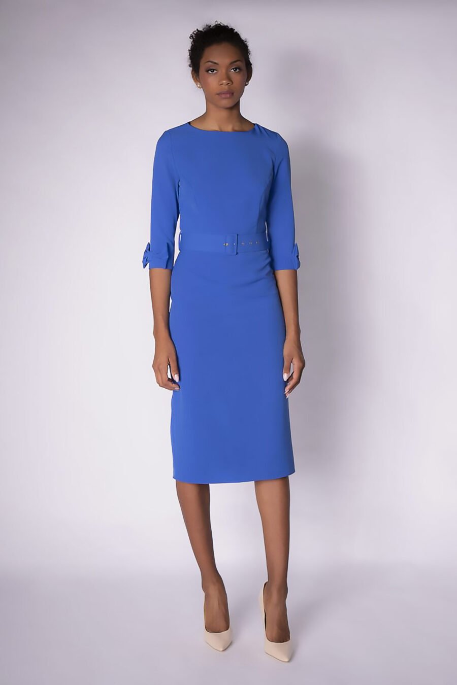 VINTAGE-INSPIRED BELTED DRESS