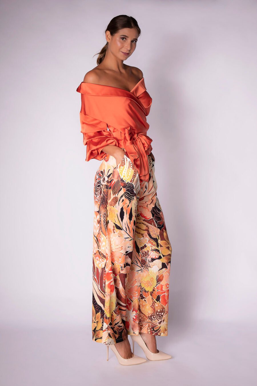 FLORAL HIGH-WAISTED TROUSER