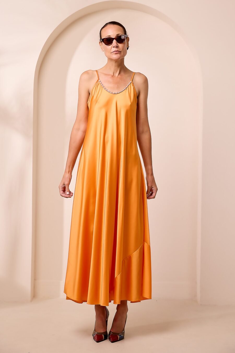 SATIN SLIP MEXI DRESS