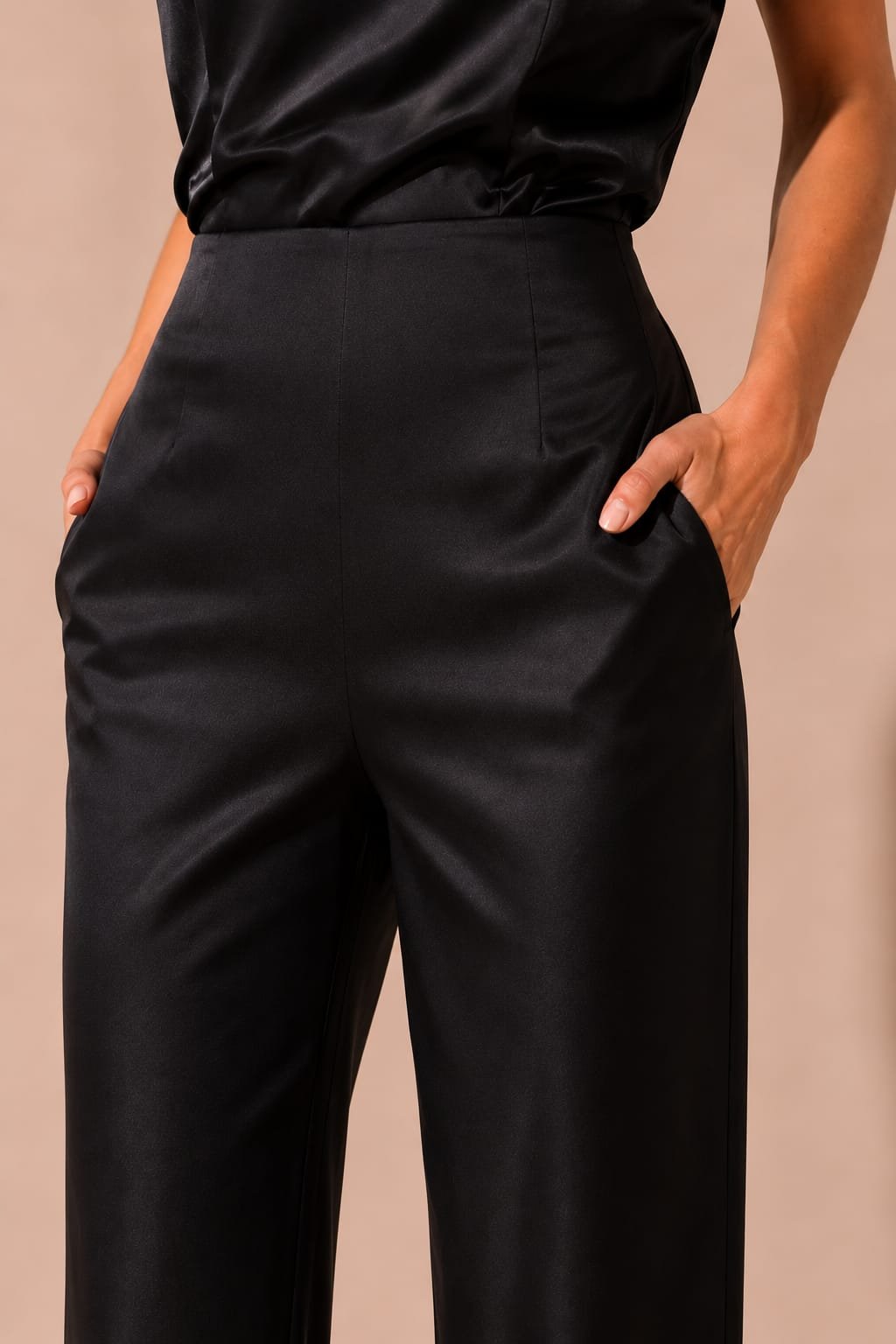 Dalila DCarvalho Black Floral-Appliqué Tailored Trousers